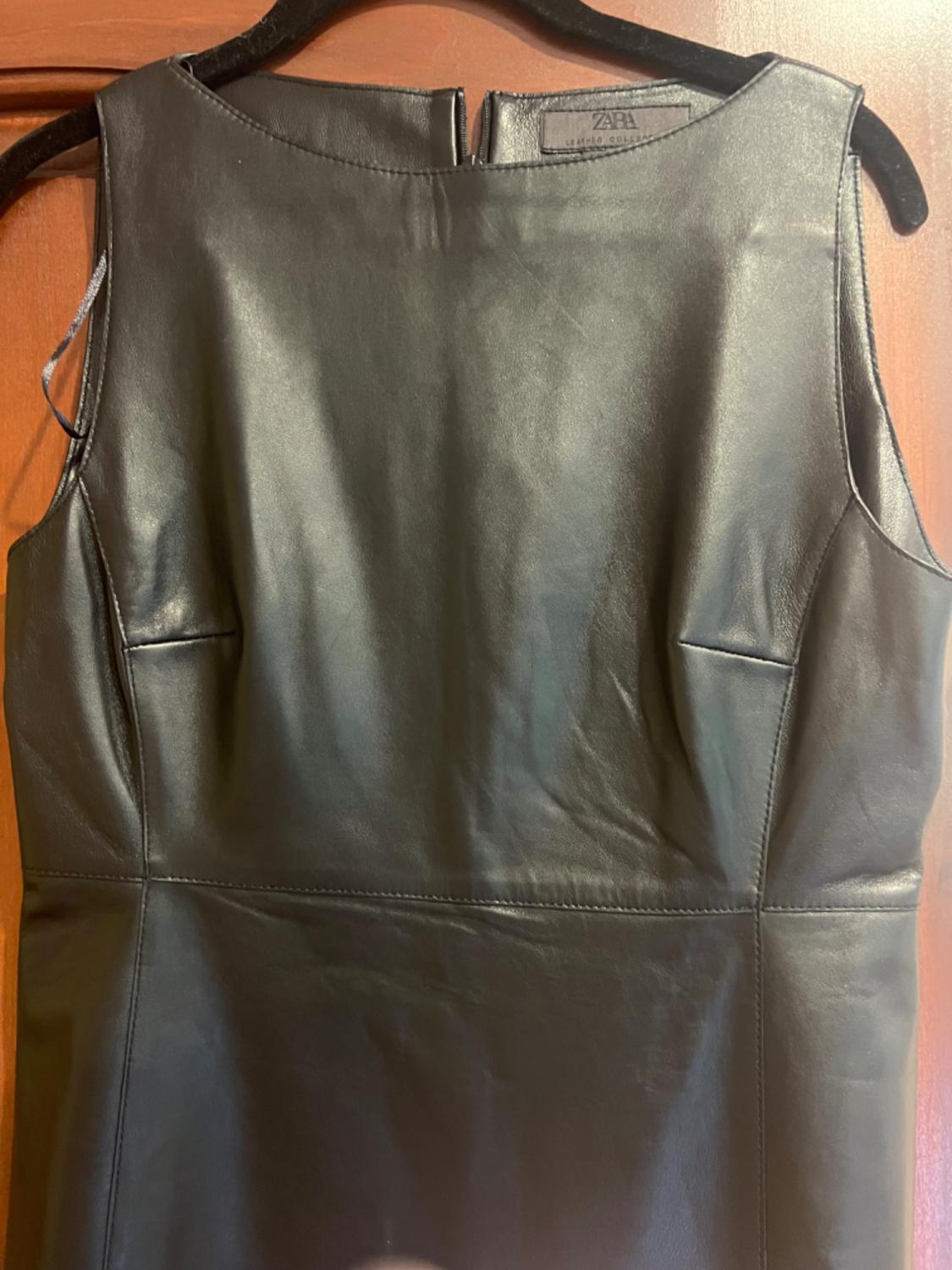 100% LEATHER SHORT DRESS ZW COLLECTION - Image 3