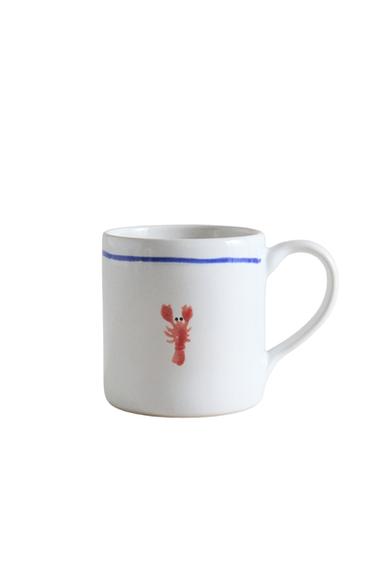 SEA CREATURE STONEWARE MUG - أزرق / أبيض الخاص بـ Zara
