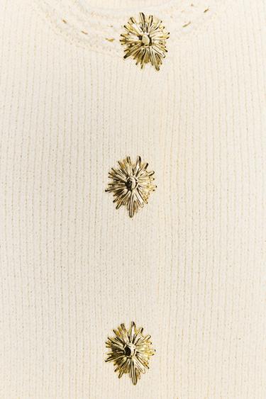 TOP GILET EN MAILLE - Beige clair de Zara - Image 6