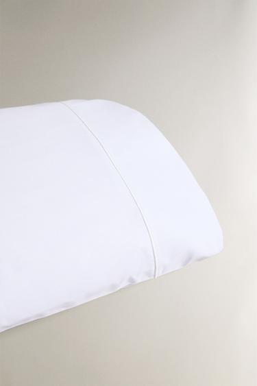 TAIE D'OREILLER PERCALE DE COTON FESTON (800 FILS) - Blanc de Zara - Image 5