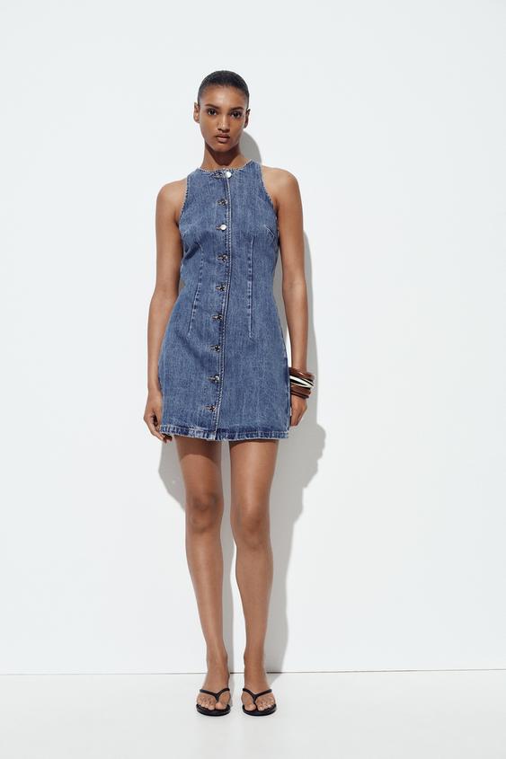 z1975 denim midi dress Zara Z1975 DENIM MIDI DRESS at Mall of America in Bloomington, MN