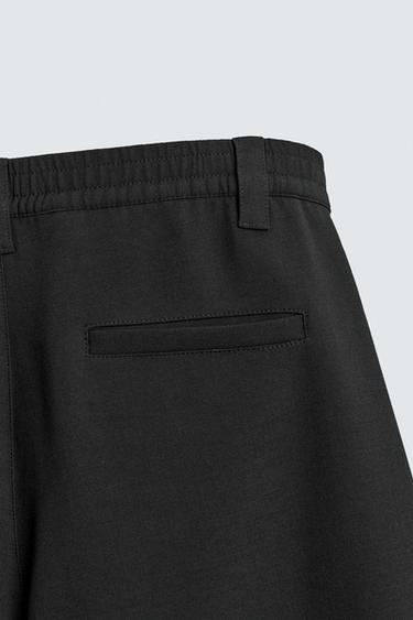 BERMUDA RELAXED FIT PLIS LATÉRAUX - Noir de Zara - Image 8