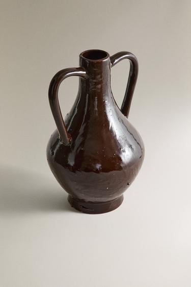 BROWN CERAMIC VASE - Brown by Zara
