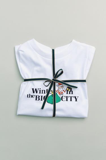 მაისური სანტა კლაუსის პრინტით - Zara-ს White