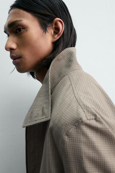 BLOUSON COUPE DÉCONTRACTÉE PIED-DE-POULE - Beige de Zara - Image 4