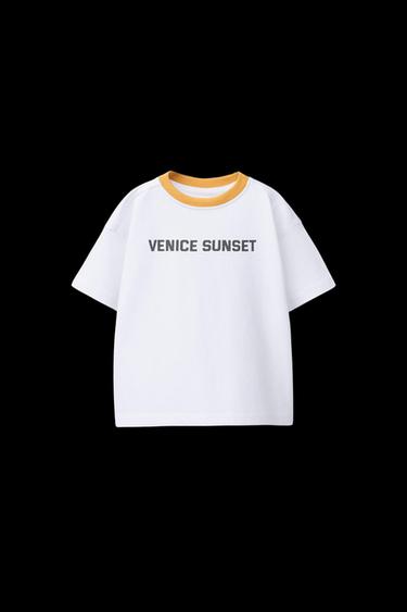 Zara TEXT PRINT T-SHIRT - white-orange - Image 0