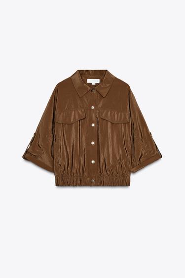 CHEMISE SAFARI MANCHES COURTES - Toffee de Zara - Image 1