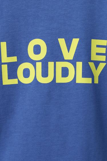 T-SHIRT À INSCRIPTION PIÈCE BRODÉE - Bleu de Zara - Image 3