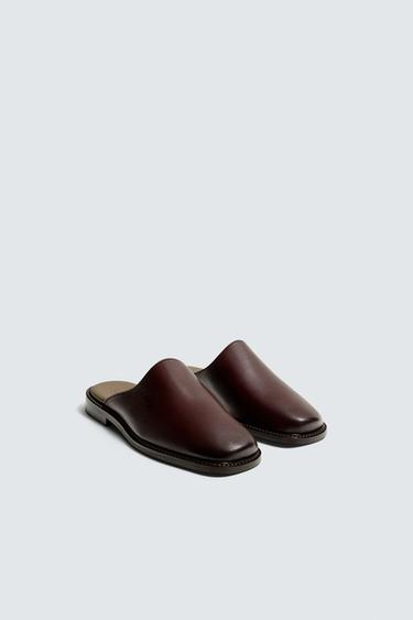SABOTS EN CUIR - Bordeaux de Zara