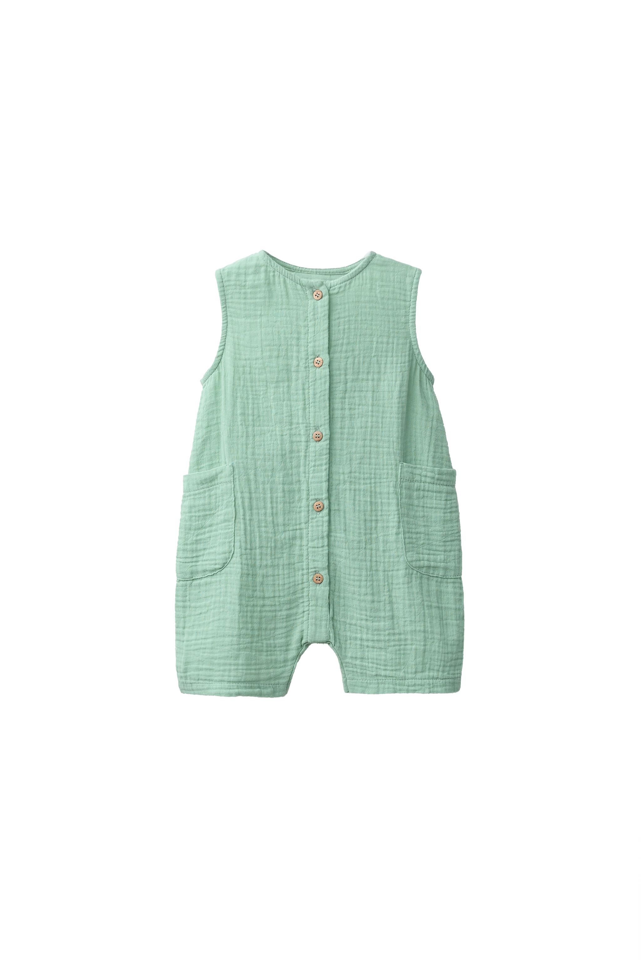 TEXTURED OVERALLS WITH LABEL - Mid-green | ZARA United States