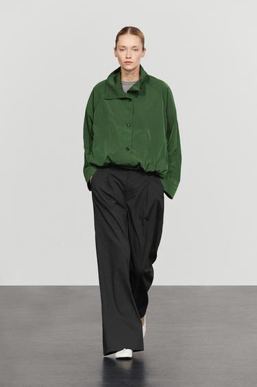 Zara Technical bomber jacket - Mid-green