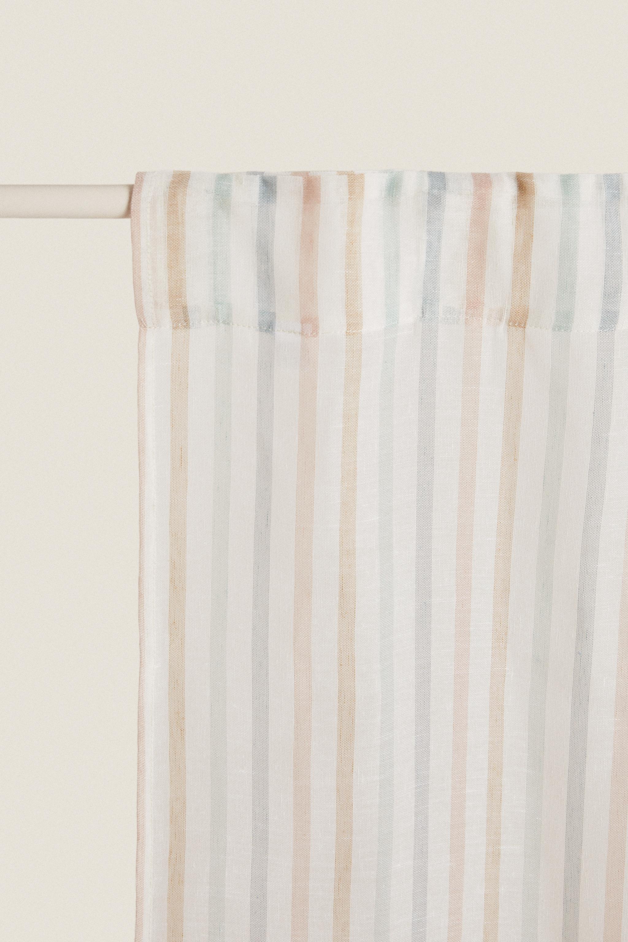 Zara LOW OPACITY MULTICOLORED STRIPED CURTAIN — фото 3