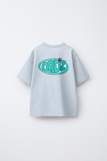 T-SHIRT IMPRIMÉ LOGO - Bleu de Zara - Image 1