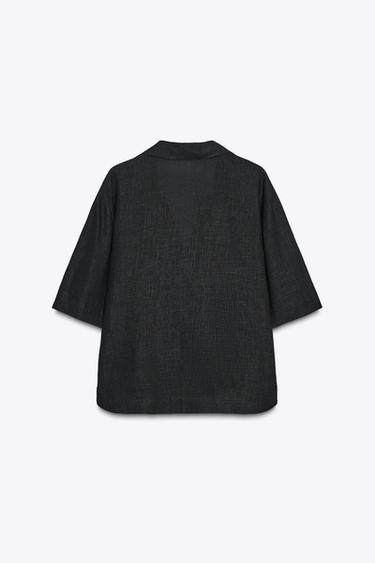 CHEMISE BRODÉE PIÈCES DE FANTAISIE ZW COLLECTION - Noir / Blanc de Zara - Image 7