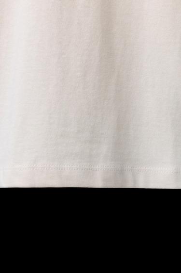 HEAVYWEIGHT EMBROIDERED T-SHIRT - Ecru by Zara