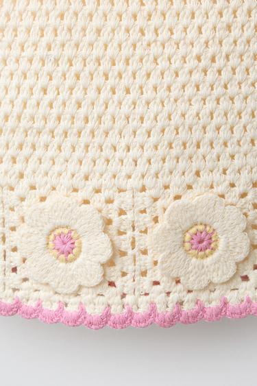 TOP EN CROCHET À FLEURS - Écru de Zara - Image 2