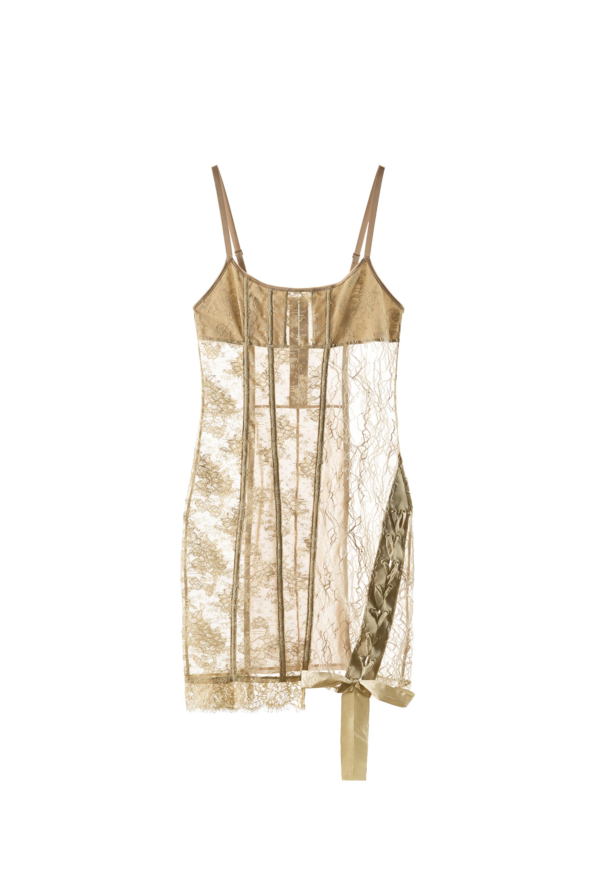 VESTIDO CORSETERO ENCAJE LAZADA