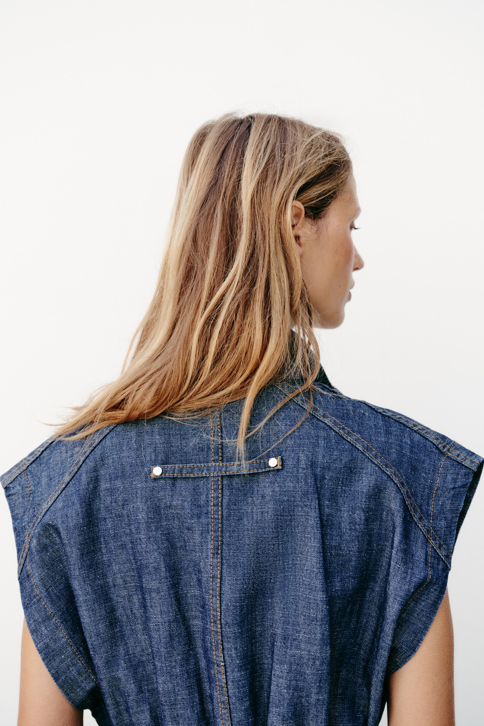 GILET AVEC TAILLE ÉLASTIQUE EN LIN