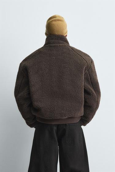 Zara 羊羔毛效果夾克 - 棕色
