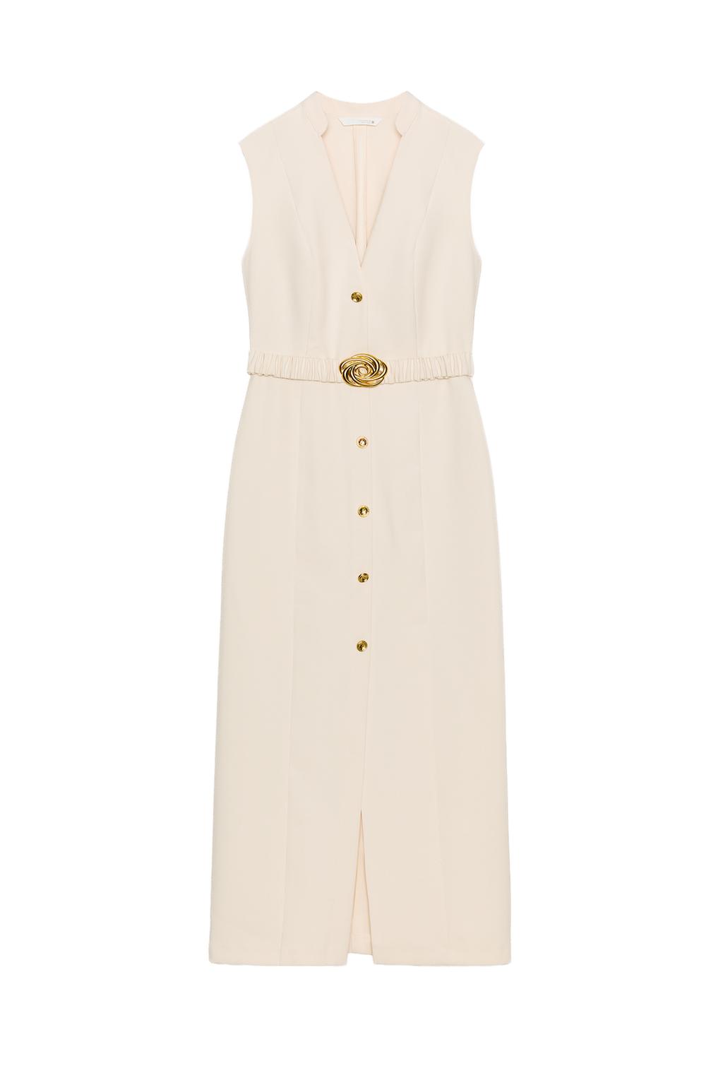 BELTED MIDI DRESS - image 3