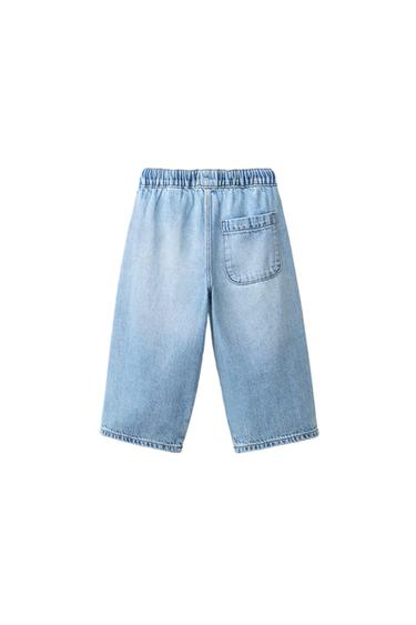 LOOSE TWILL TIE-WAIST PANTS — Light blue 2