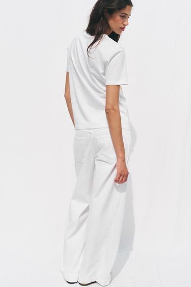 T-SHIRT WITH METALLIC PRINT - Golden by Zara - Image 3
