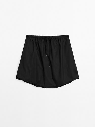 Falda mini globo 100% algodón - Negro de Zara - Imagen 0