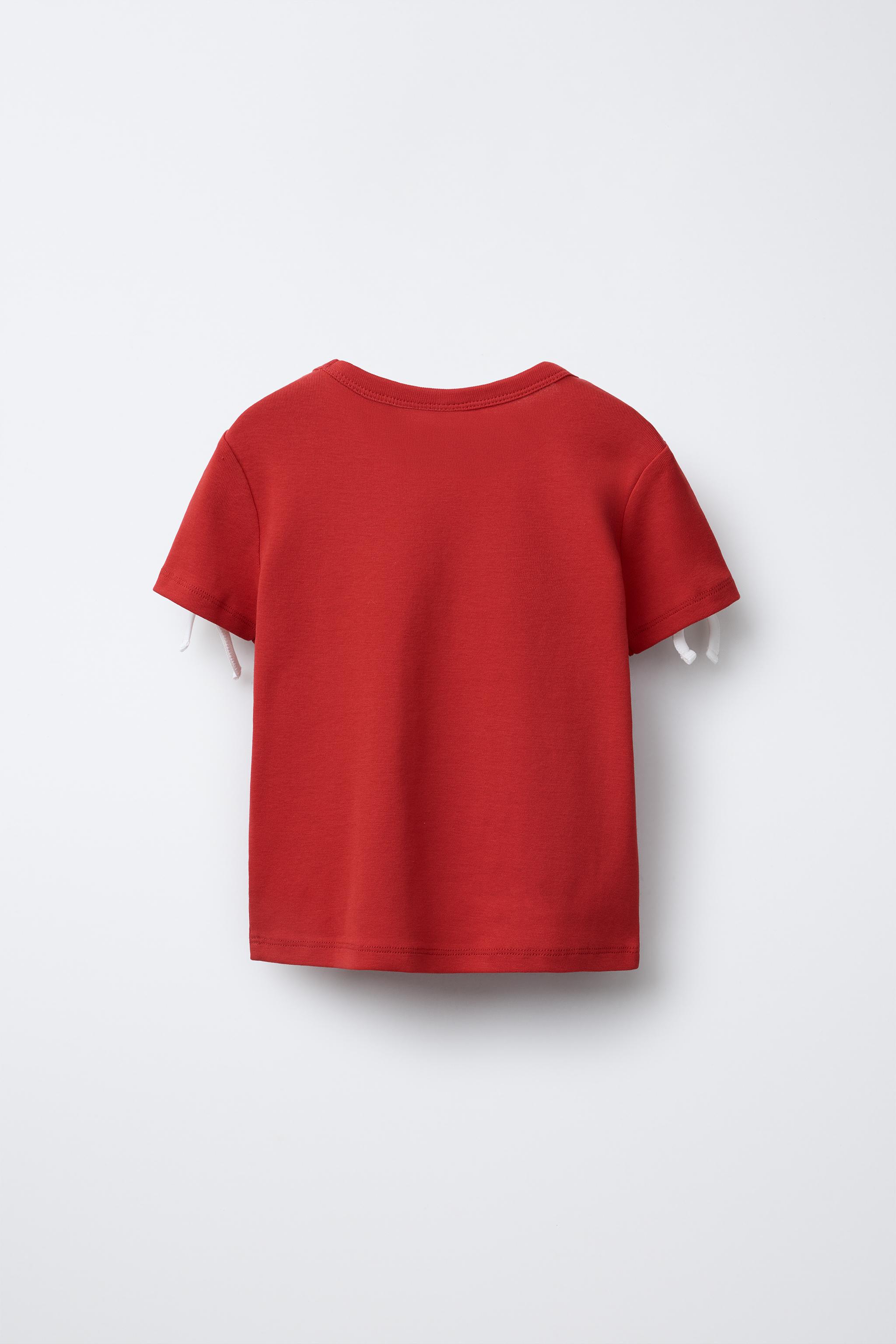リボンバンドTシャツ - レッド | ZARA Japan / 日本