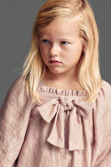 ROBE BRILLANTE À NŒUDS - Rose de Zara