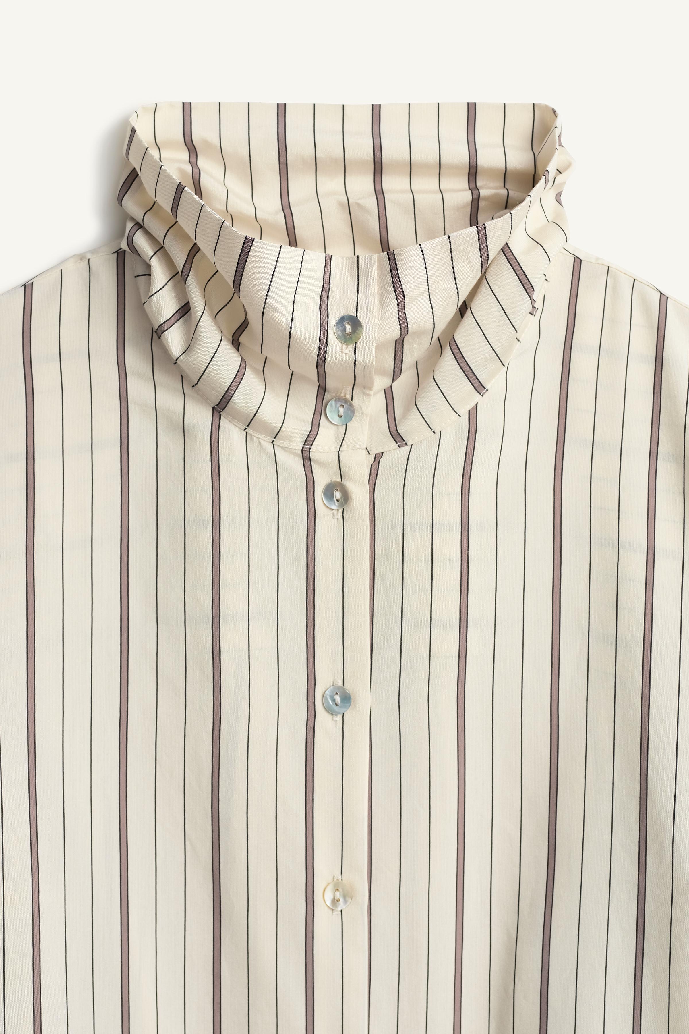 LIMITED EDITION STRIPED MOCK NECK SHIRT