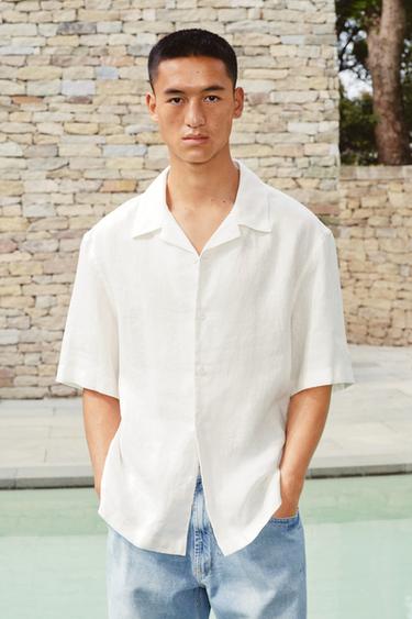 100% LINEN RELAXED FIT SHIRT - White by Zara