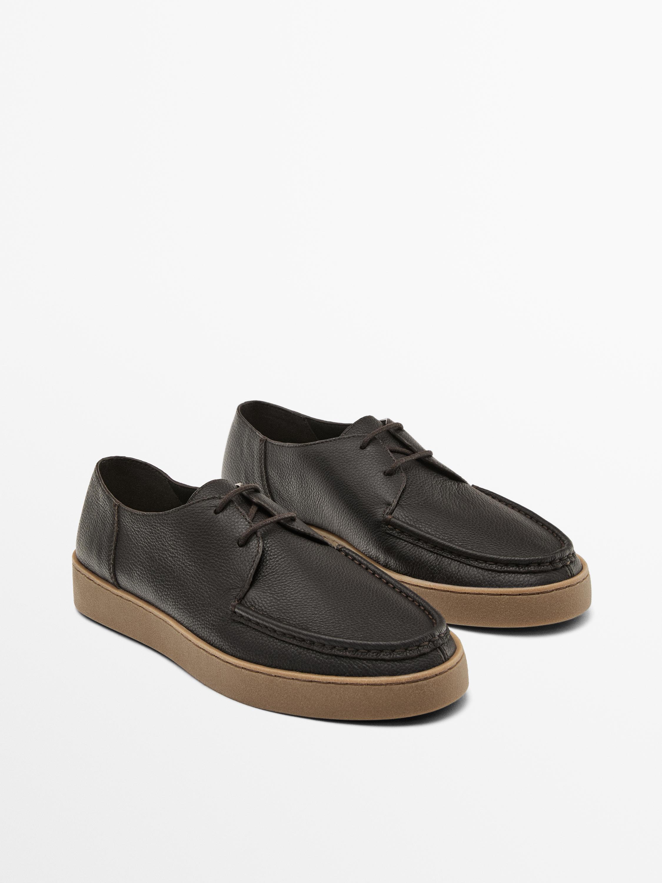 Chaussures bord mocassin cuir nappa foulé