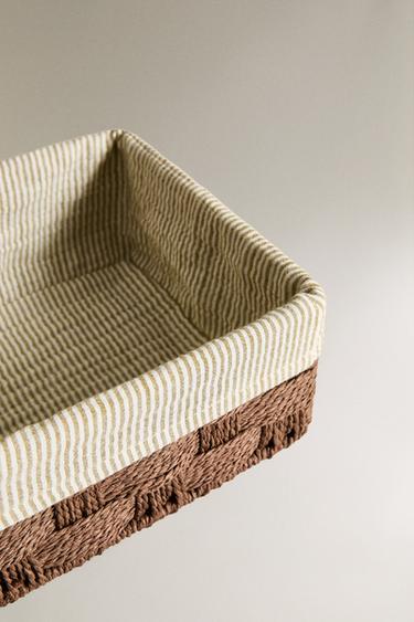 RECTANGULAR FABRIC-LINED HAMPER - Brown by Zara - Image 2