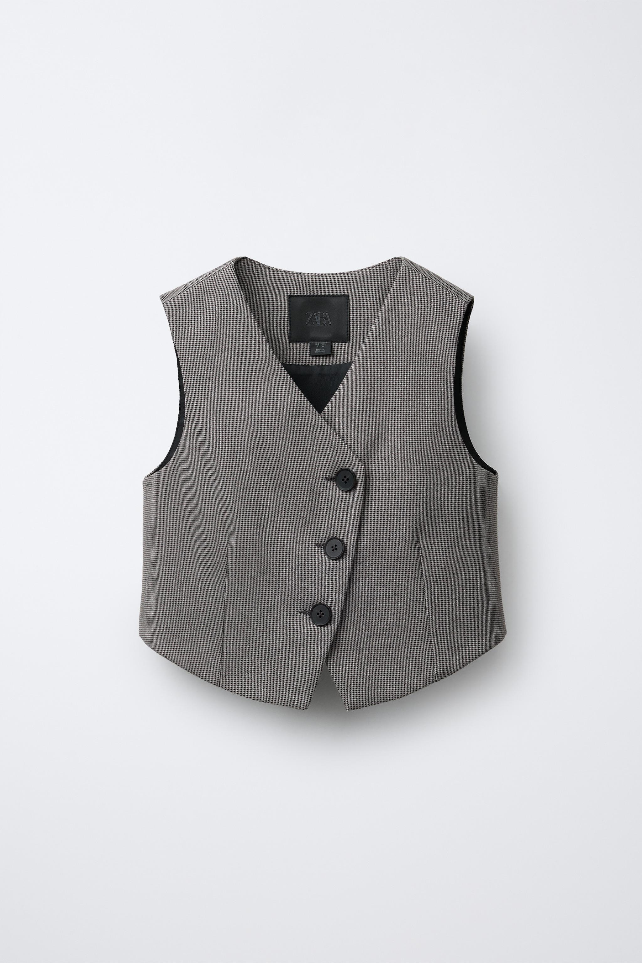 HOUNDSTOOTH TAILORED VEST - Mink | ZARA United States