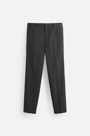 CHECK SUIT TROUSERS - Anthracite Grey by Zara