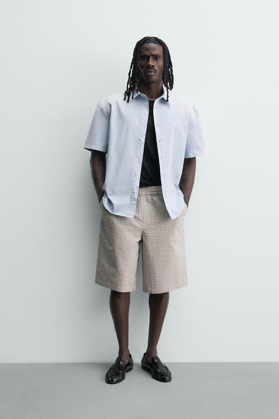 PLAID TEXTURED SHORTS from Zara - $59.90