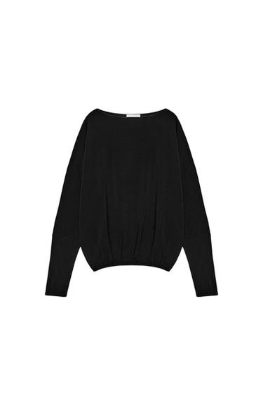 CAMISETA BAJO ELÁSTICO - Negro de Zara