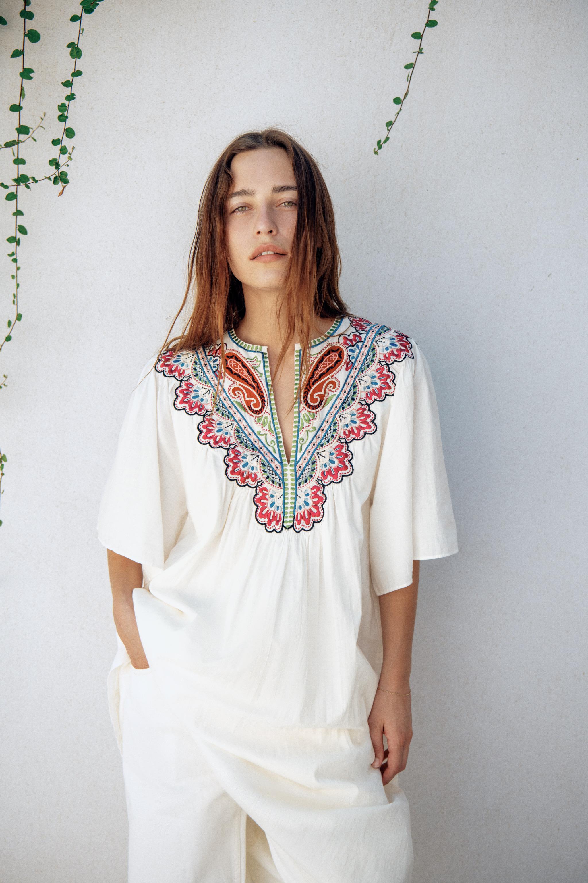 Женские платья Zara ZW COLLECTION EMBROIDERED MIDI DRESS — фото 2