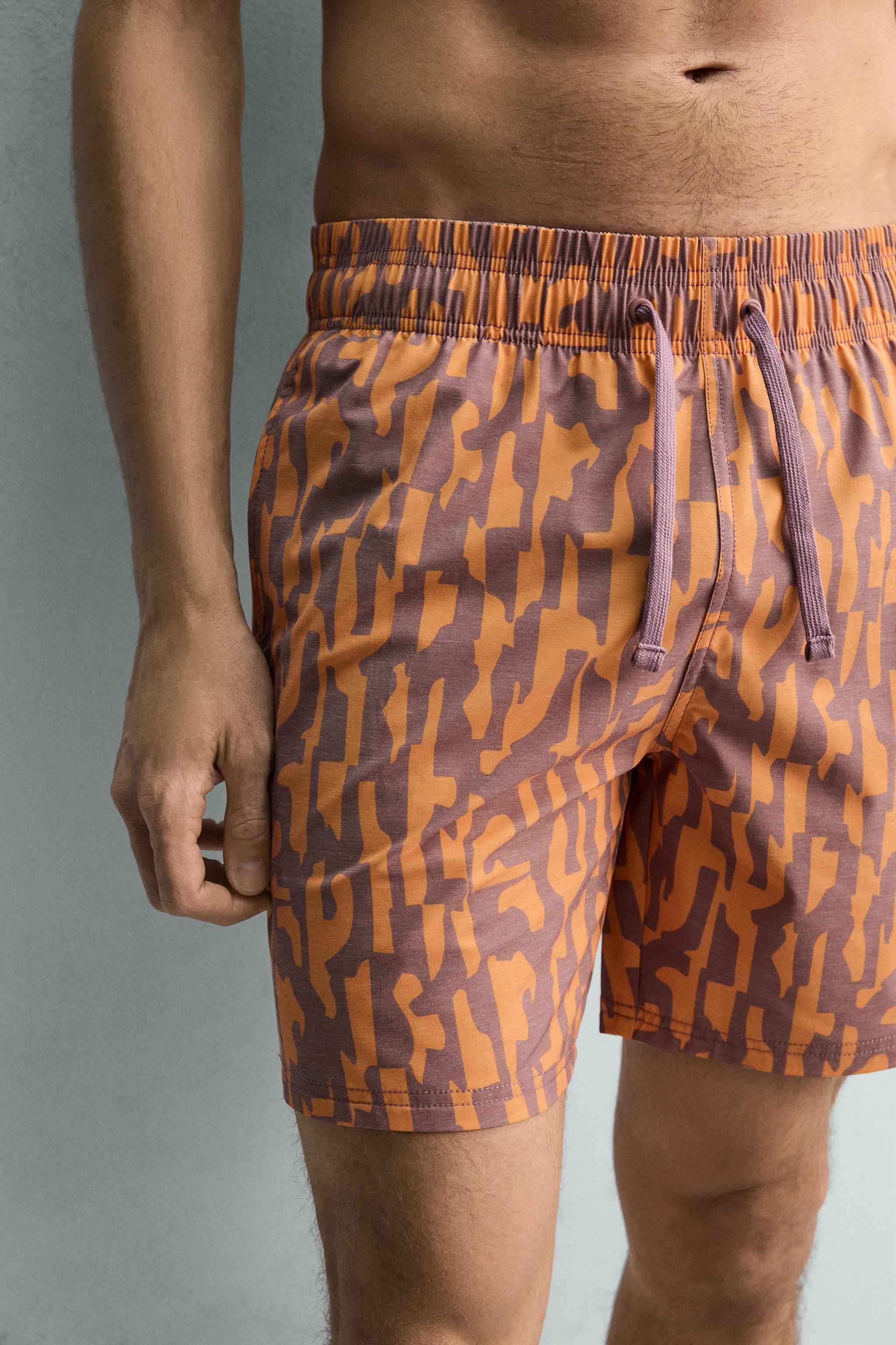 MAILLOT DE BAIN LONG À IMPRIMÉ ABSTRAIT