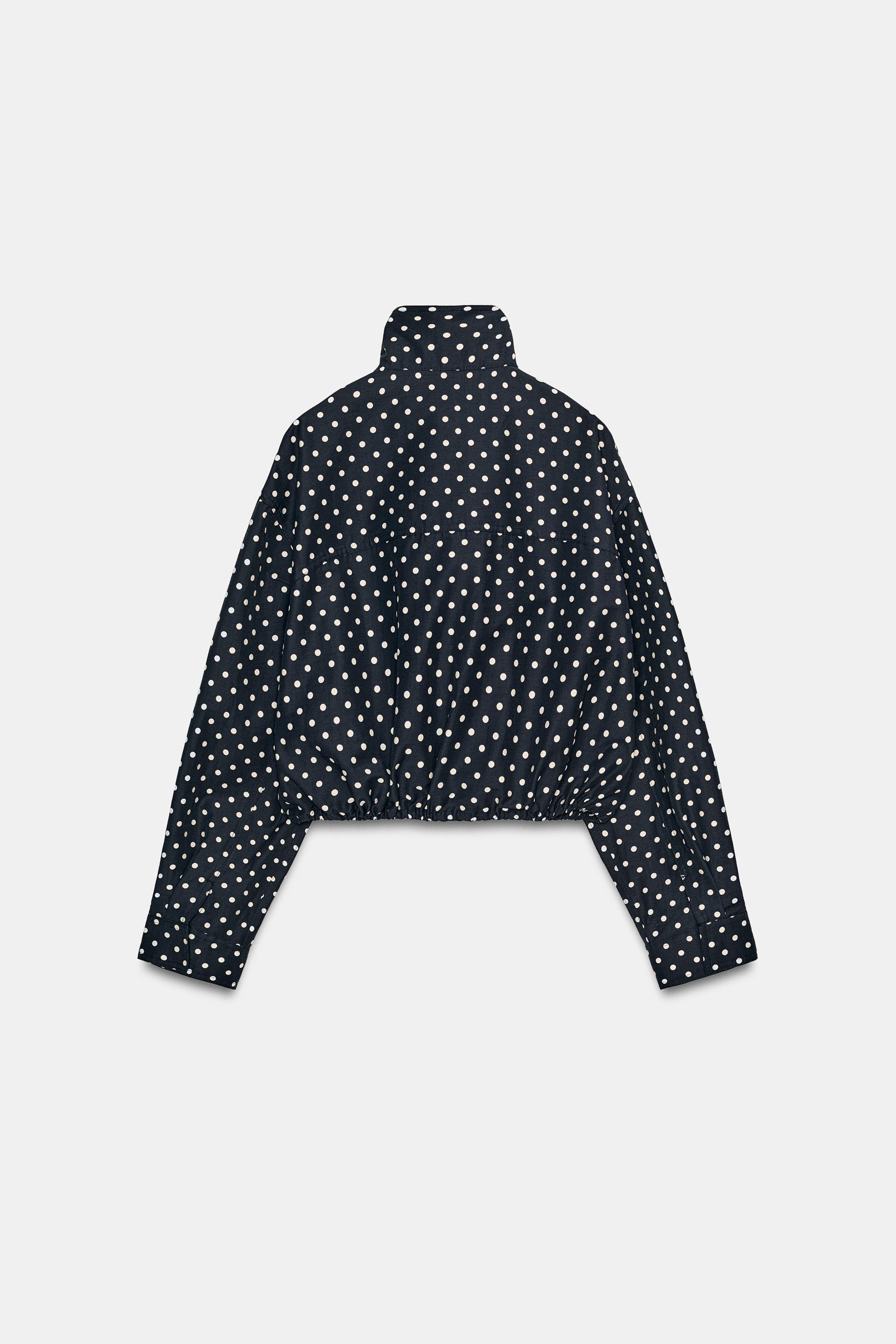 ZARA ドットパフジャケットXS ドット柄パフジャケット - 青色/白色 | ZARA Japan / 日本