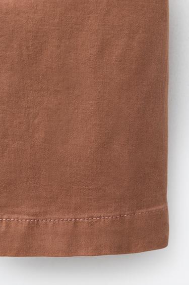PANTALON JUPE-CULOTTE ONDULINE - Marron clair de Zara - Image 3
