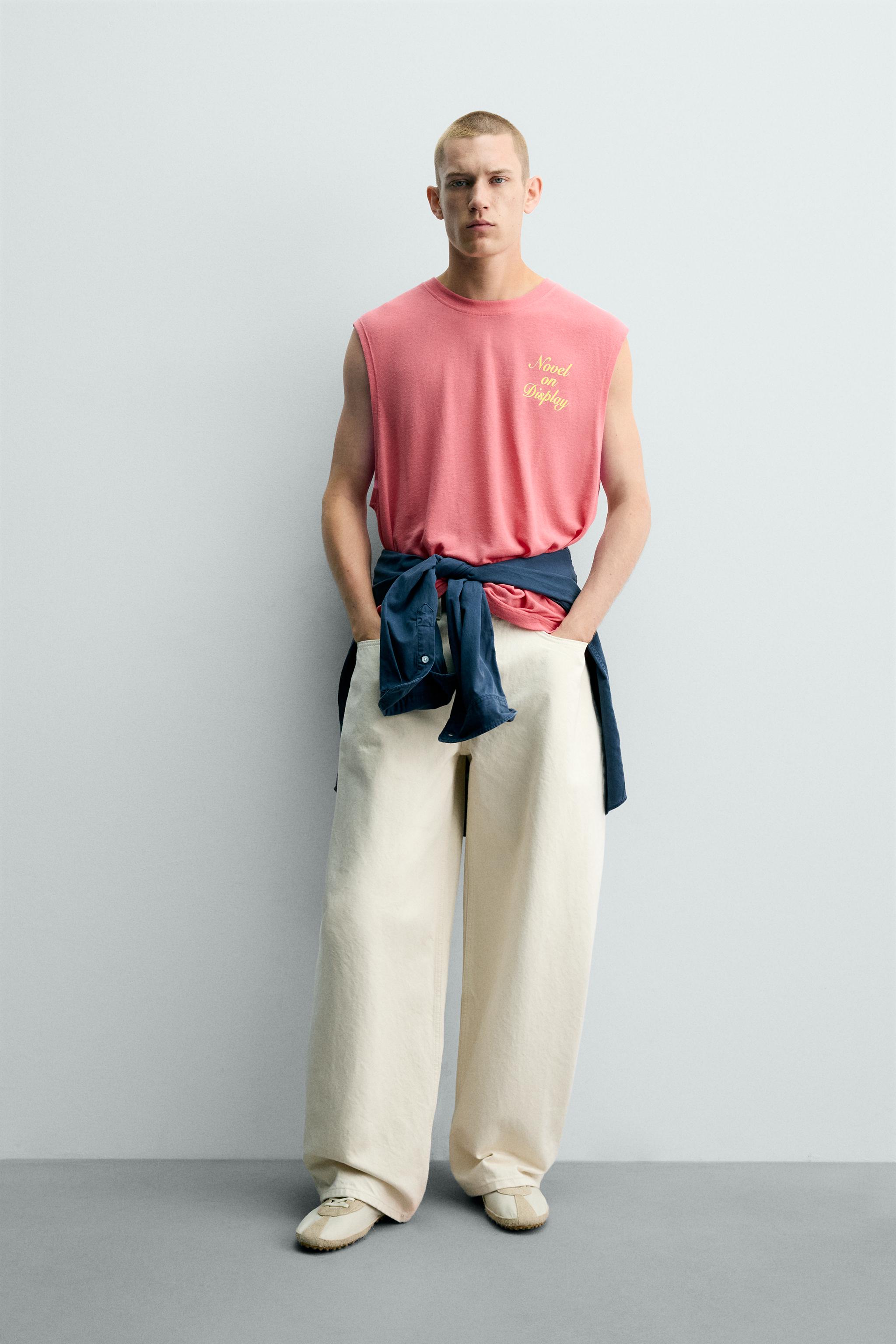 Мужские топы Zara RELAXED FIT GRAPHIC TANK TOP