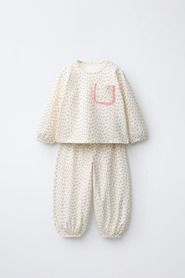 1 1/2-6 YEARS/ FLORAL SAROUEL PYJAMAS - Ecru by Zara