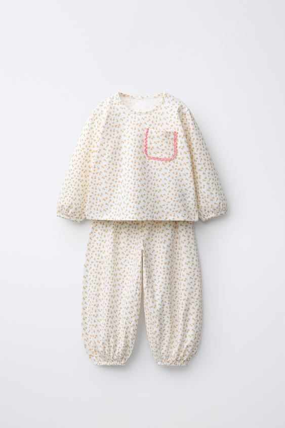 1 1/2-6 YEARS/ FLORAL SAROUEL PYJAMAS - Ecru by Zara - Image 0
