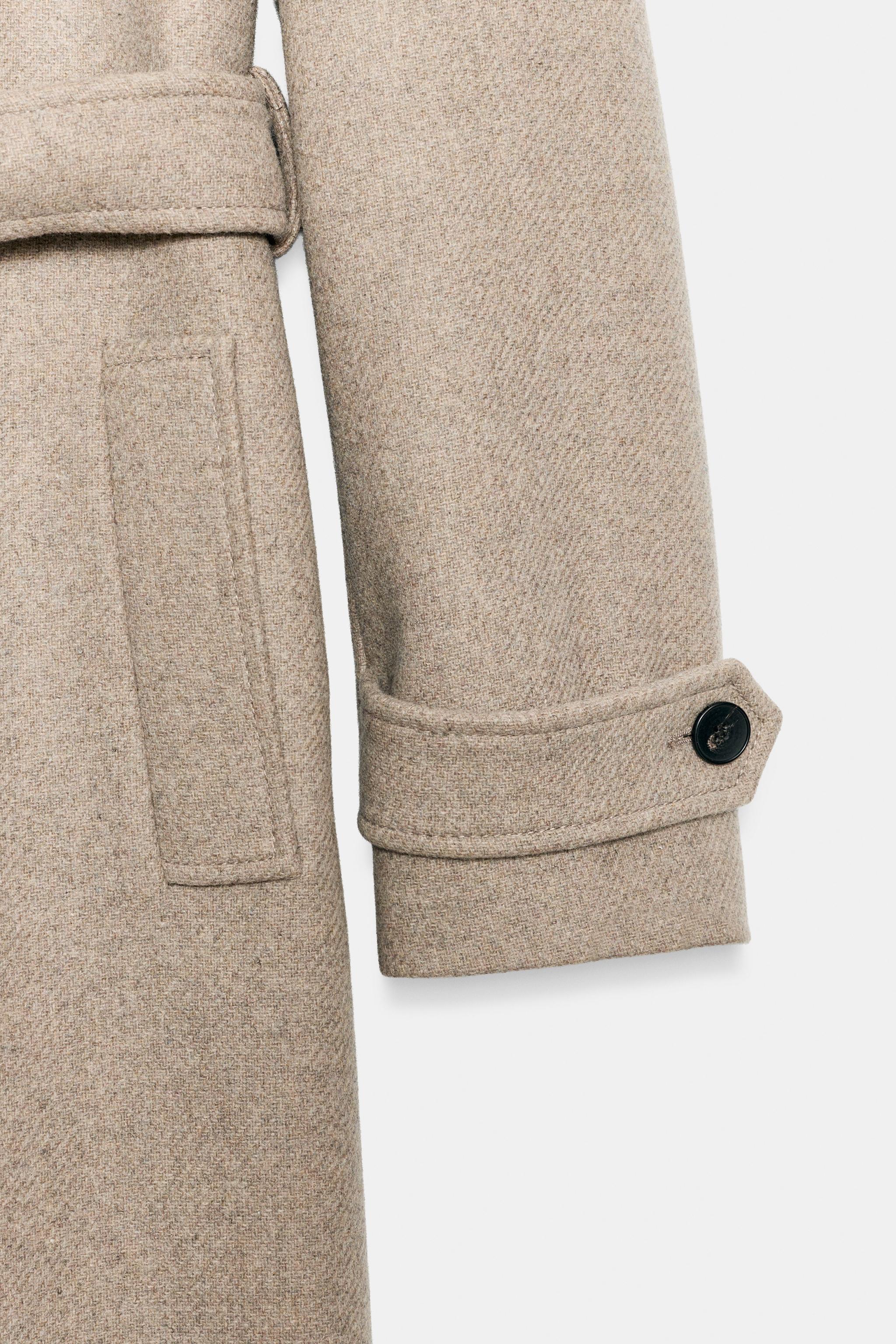 MANTEAU AVEC LAINE À REVERS EFFET FOURRURE AMOVIBLE