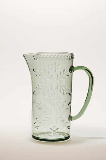 FLORAL ACRYLIC JUG - Green / Blue by Zara