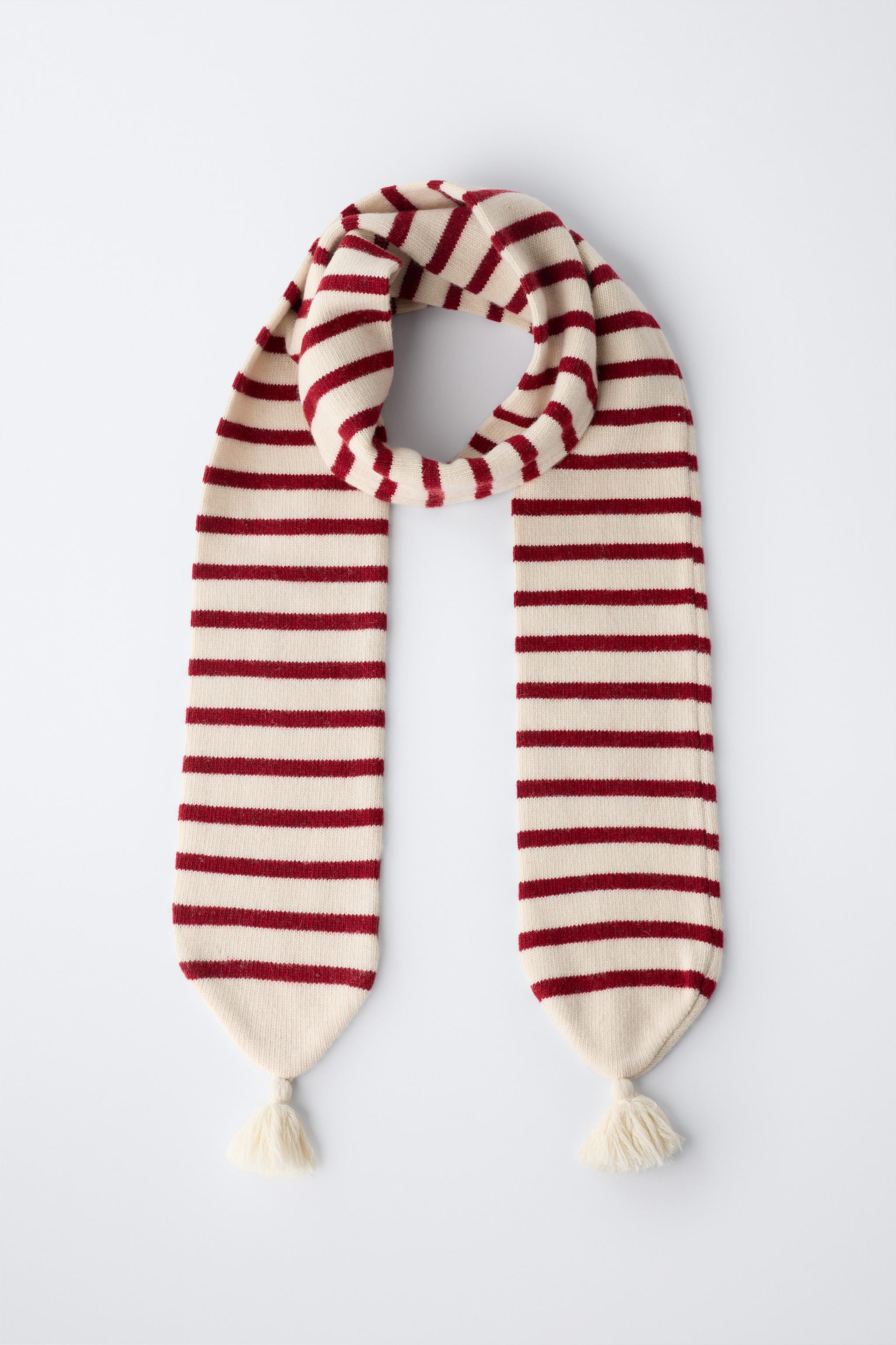 KNIT STRIPED SCARF WITH WOOL