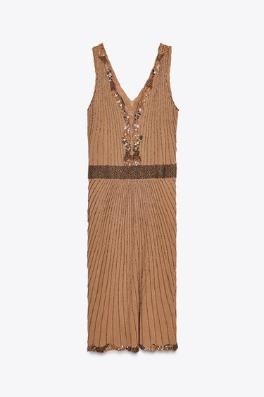 ROBE BRODÉE FANTAISIE ZW COLLECTION - Beige de Zara - Image 6