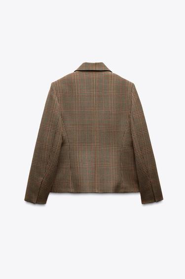 ZW COLLECTION CHECK BLAZER - Light brown by Zara - Image 5