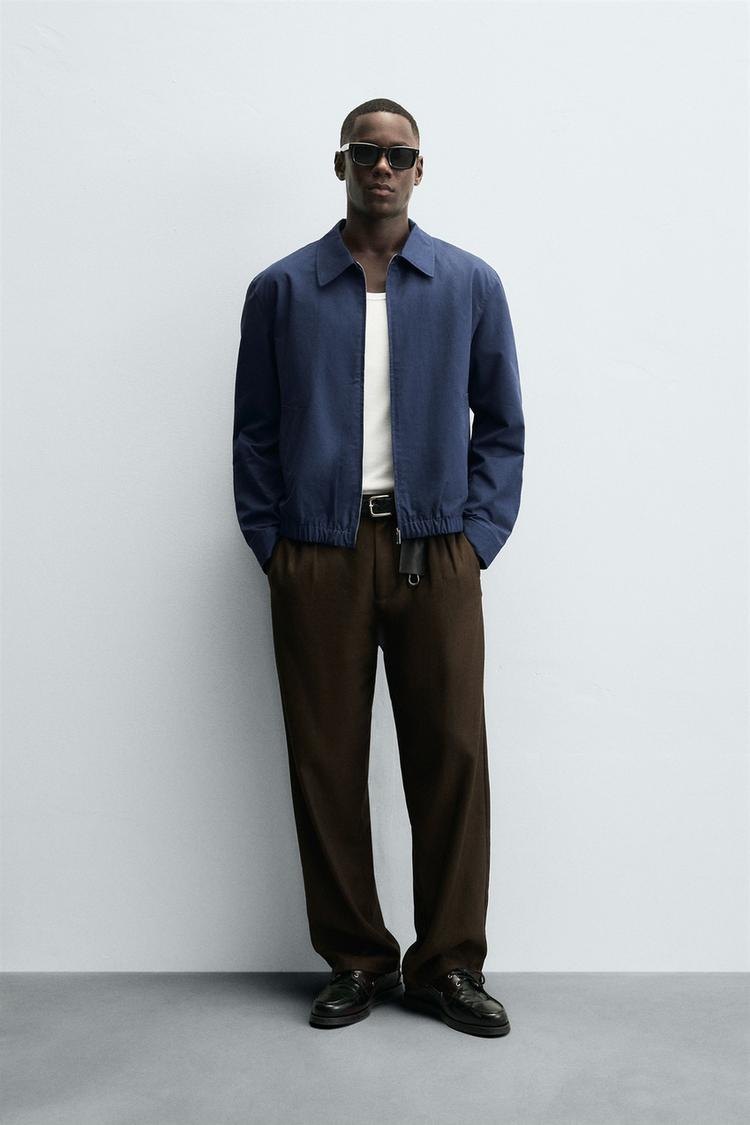 REGULAR FIT BAUMWOLLJACKE Blau ZARA Deutschland Germany - Main Image